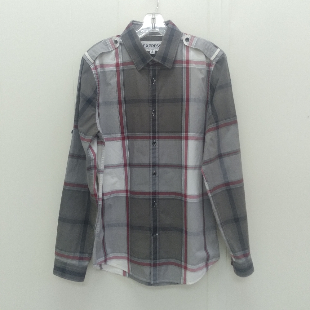 Express Extra Slim Fit Long Sleeve Button Up Shirt